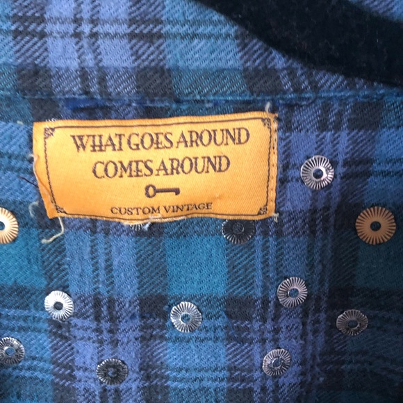 WHAT GOES AROUND COMES AROUND rhinestone vntg top - Picture 4 of 8